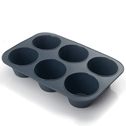 Silicone Muffin Baking Pan & Cupcake Tray 6 Cup - Nonstick Cake