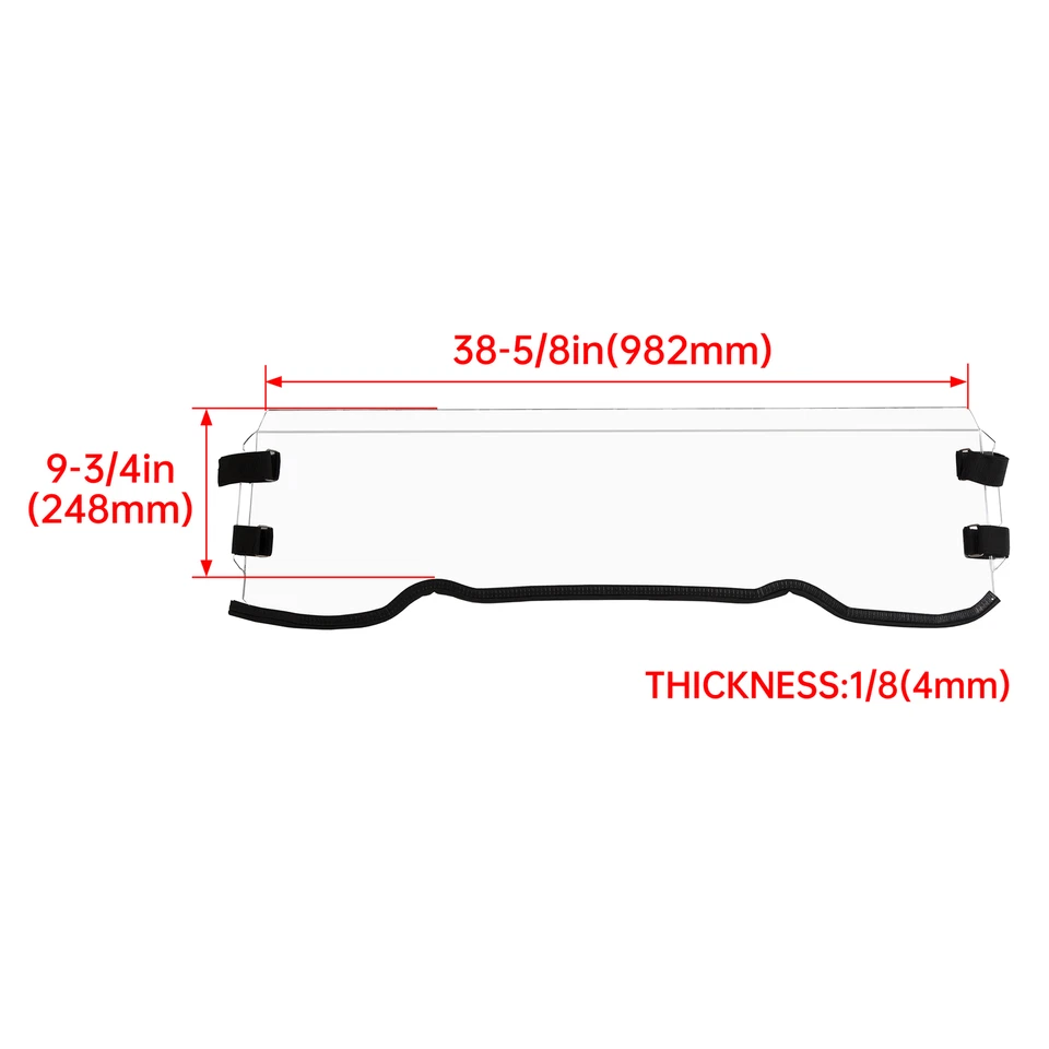 Medio parabrisas transparente para Polaris RZR XP 1000 4 1000 14-18 y 19-21 RZR S 4 1000 Foto 2 de 4