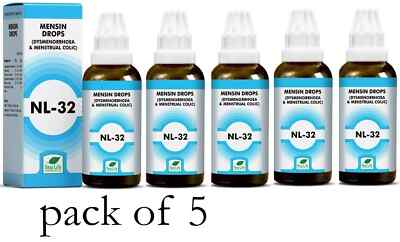 New Life NL-32 Mensin Drops 30ml Homeopathic Support for Menstrual Comfort 5pack
