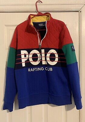 Polo Ralph Lauren Hi-Tech Rafting Club Pullover Half Zip Red Blue Green  Size L | eBay