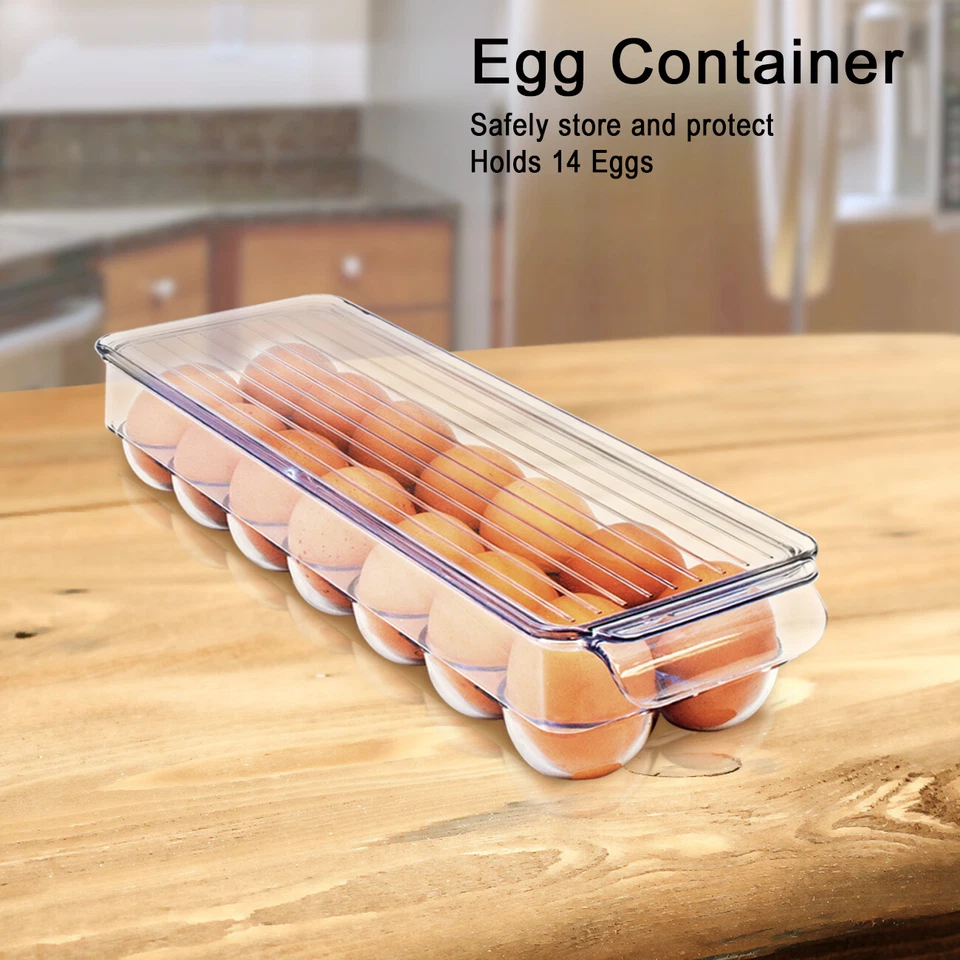 6 Pack Refrigerator Organizer Bins Set - Fridge & Pantry Clear Stackable Storage - Image 4 of 4