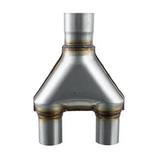 13'' Stainless Steel Y Pipe Adapter Exhaust 2.75'' Single/2.25'' Dual Universal