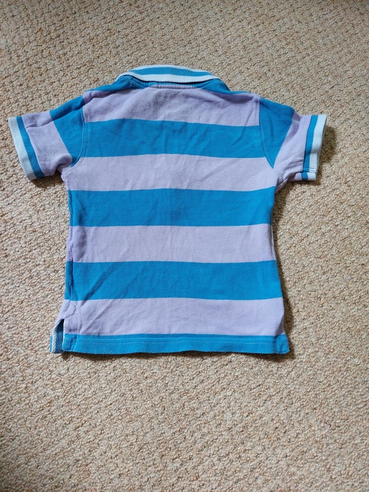 Next Baby Boy Blue & Purple Striped Polo Shirt 912 months eBay