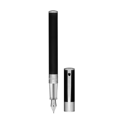 ST DUPONT D INITIAL MATT BLACK AND CHROME FOUNTAIN PEN 260207