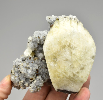 Calcite, Quartz, Chalcopyrite, Dolomite - Brushy Creek Mine, Reynolds Co., MO