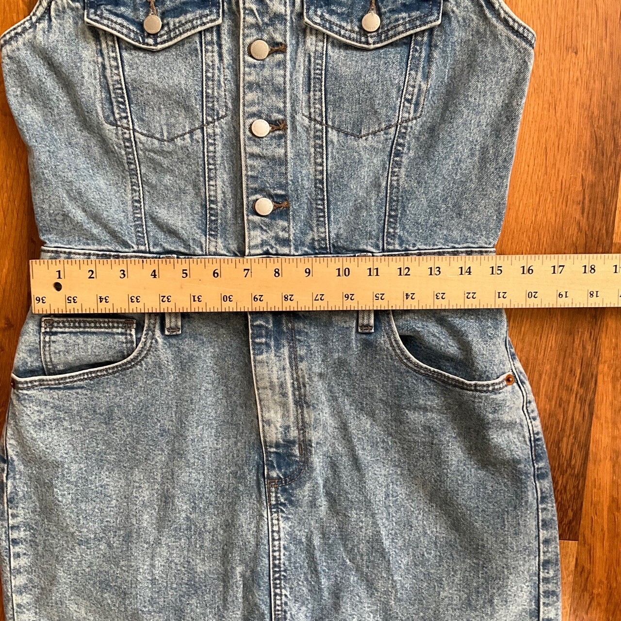 Universal Thread Blue Button Front Sleeveless Fro… - image 6