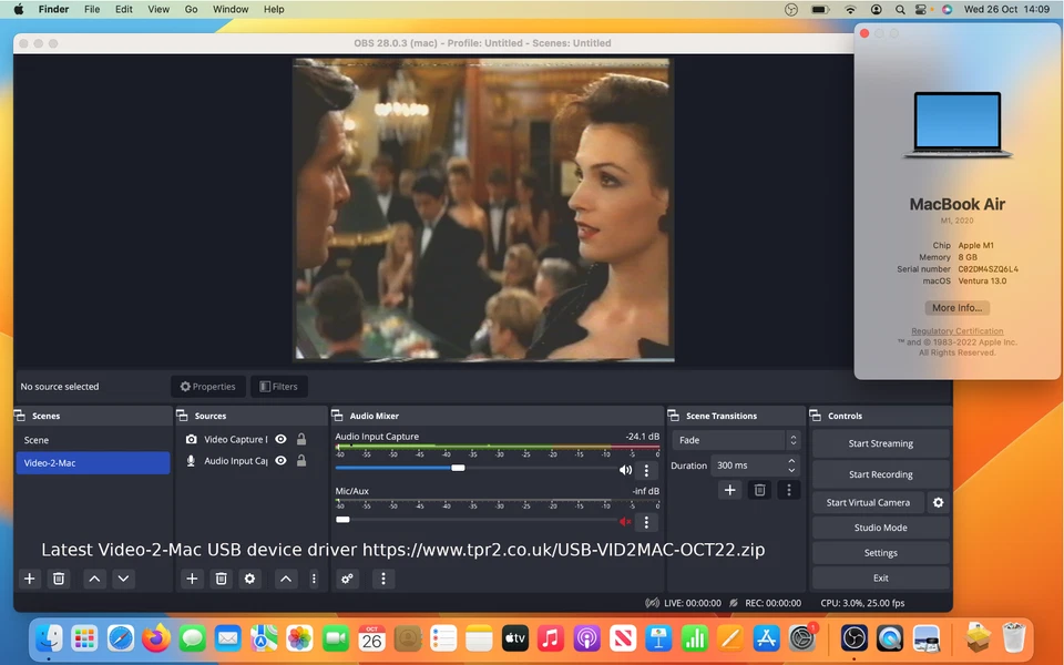 Capture VHS VCR & Hi8 Camcorder Video Tapes to MacOS Sequoia on Intel/M Macs - Image 2 of 4