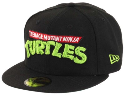 New Era Teenage Mutant Ninja Turtles Script All Black TMNT 59fifty Fitted Cap