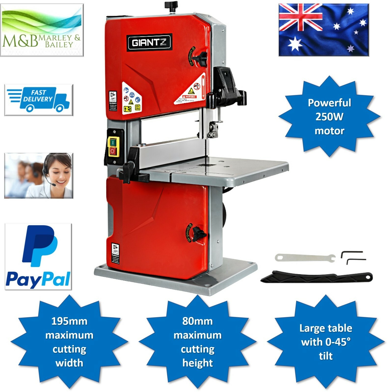 Giantz Bandsaw Blades Guides Wood Timber Cutting Table Band Saw Blade