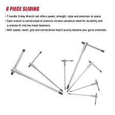  8 Pcs T-Handle Hex Wrench Set for Bicycle Motorcycle Integrated Strip-Gripper 