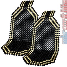 2x Holzkugel Sitzauflage schwarz Black Sitzaufleger Massage Holzperlen 39x127cm