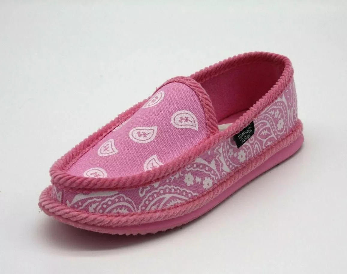 Burgundy bandana slippers cheap