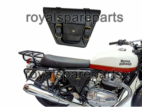 Sac Latéral Moto Universel En Toile Noire - Personnalisé - Fixation Incluse - Enfieldcounty