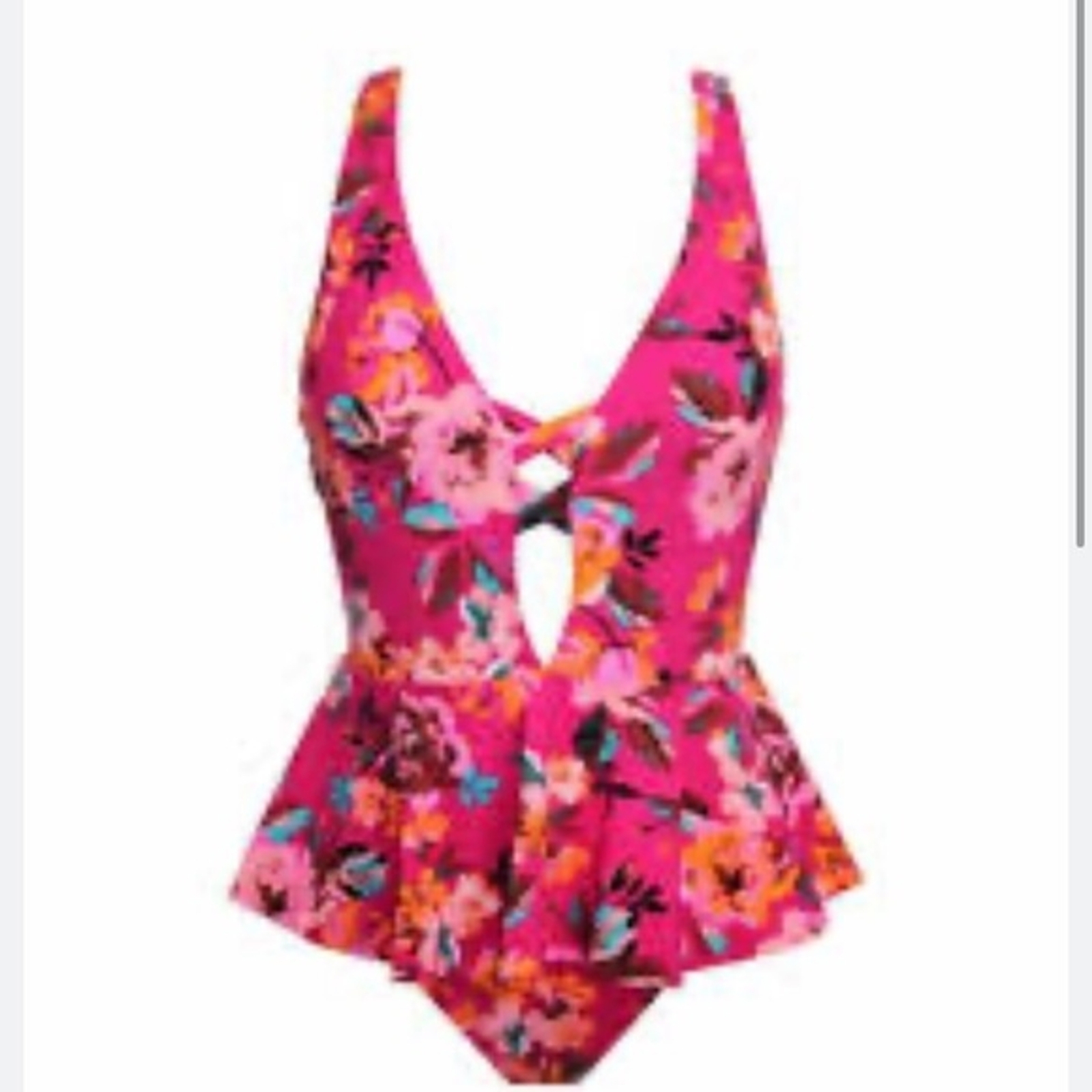 Skinny Dippers floral one piece swimsuit size large Gem