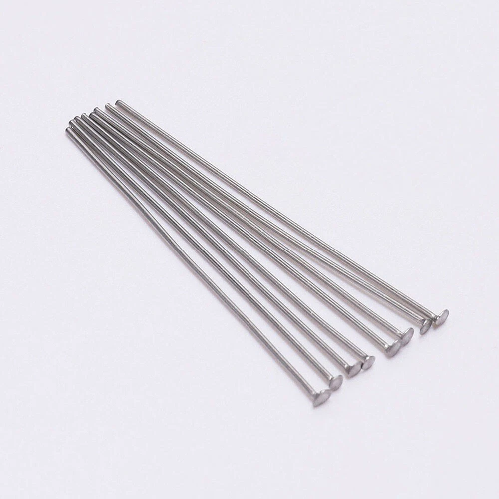 500pcs Flat Head Stainless Steel Head Pins – 30x1mm Eye Pins For Jewelry Making