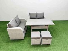 Fimous Outdoor Sofa Set Rattan Garden Furniture Set with Dining Table 4-7 Seater