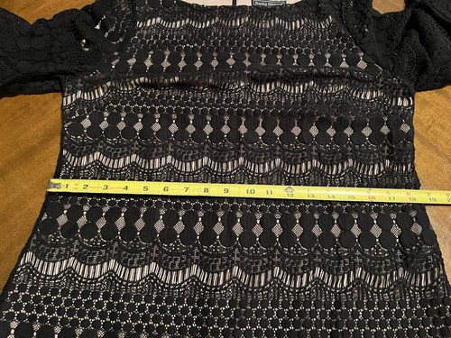 Jessica Howard Size 12 Black Lace Shift Dress with Contrast Lining Bust 40” - Picture 10 of 12