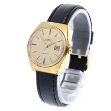 OMEGA DE VILLE DATE Automatic 22mm SS/GP Leather Gold Dial #C2609