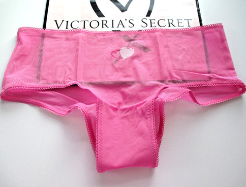 VICTORIA'S SECRET PINK Wink Cheeky Panty S M L XL Pink Hearts NWT Mesh VS Sexy
