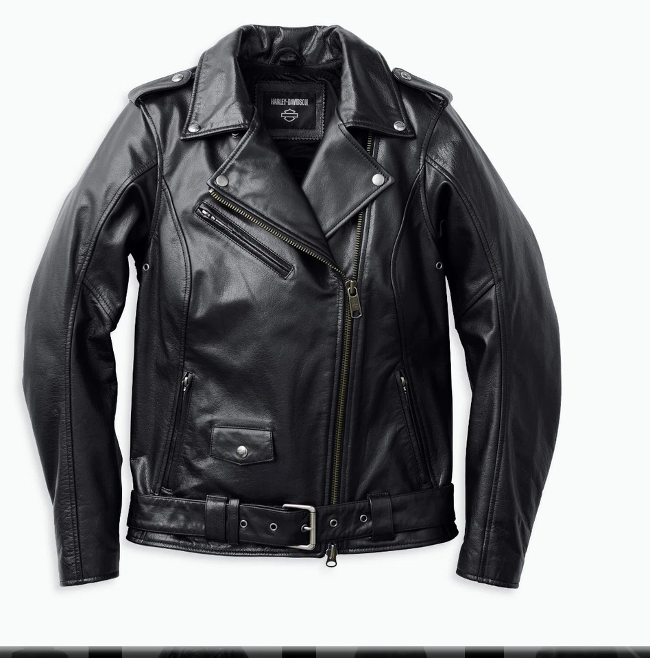 Harley-Davidson Mujer Potomac 3 en 1 Cuero Motocicleta JKT Negro Talla M Nuevo con Etiquetas Foto 4 de 4
