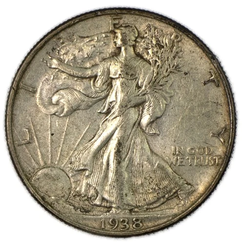 1938-P Walking Liberty Silver Half Dollar Extremely Fine XF/AU+