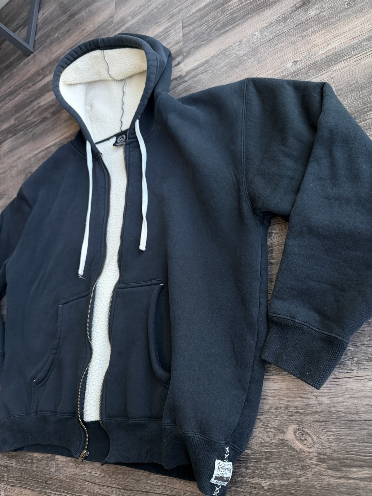 BAC Sherpa Lined Thick Heavyweight Full-Zip Hoodie Black Jackson Hole Wyoming thumbnail 3