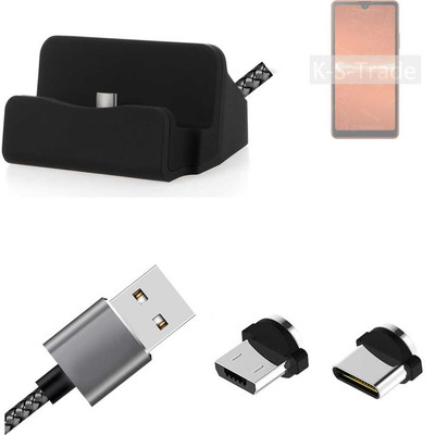 Ladestation für Sony Xperia Ace III + USB-Typ C u. Micro-USB-Adapter