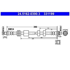 2x Bremsschlauch vorne für Ford Galaxy 2 WA6 MK Mondeo 4 BA7 S-MAX | 23867014