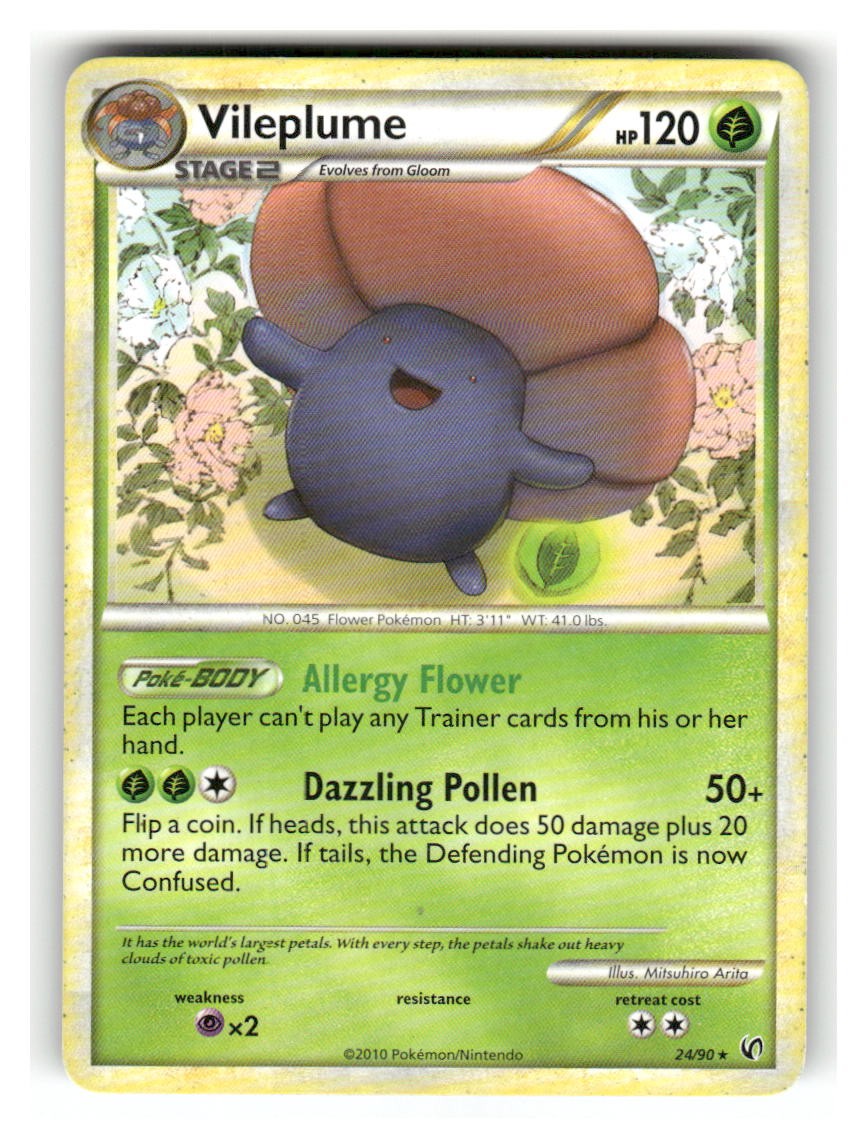 Vileplume 24/90 Rare HGSS Undaunted Pokemon Lightly Played