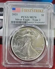 2021 American Silver Eagle Type 2 - PCGS MS70 First Strike - FREE SHIPPING!
