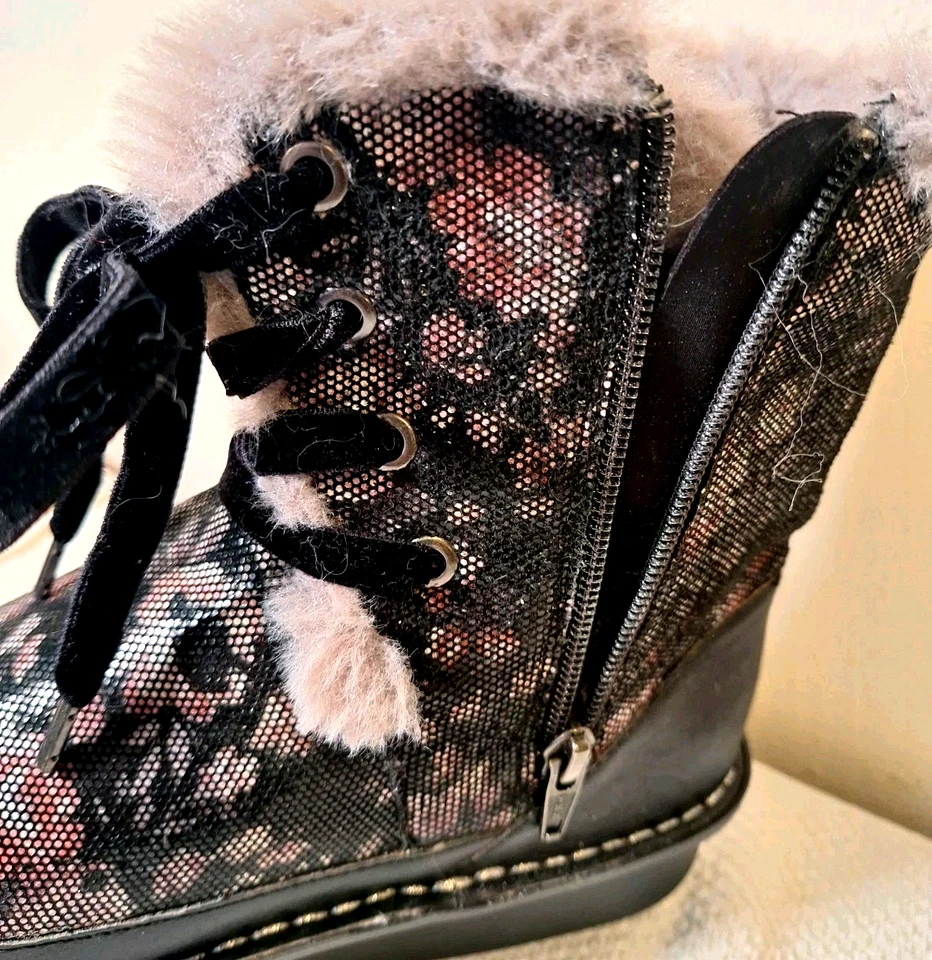 Botas de invierno Alegria para mujer 40 forro de piel sintética cuero/tela hechas por el hombre superior... Foto 3 de 4