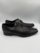 Calvin Klein Mens Oxford Shoe 34F4280 Size 10 Black Bram Diamond Leather NWOB