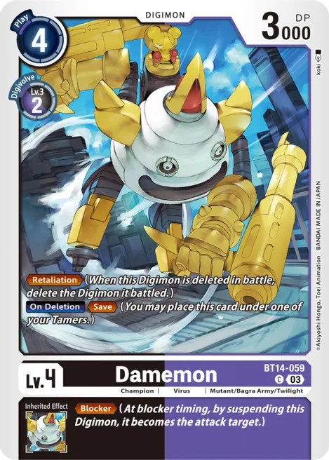 Damemon BT14-059 C Blast Ace Digimon TCG