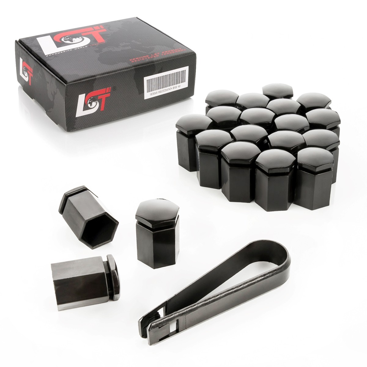 20x Shrouds Wheel Screw Caps Wheel Bolt Long Black 0 21/32in for Daewoo