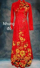 Ao Dai Nhung Vietnamese - Velvet Vietnamese Traditional Long Dress - No Pants