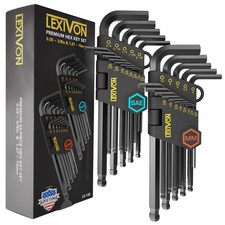 Allen Wrenches Sets, 26-Piece Premium Metric & SAE Hex Keys, L-Shaped Long Ar...