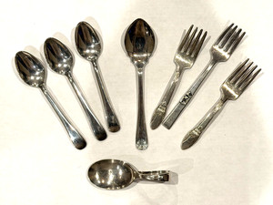 1847 ROGERS ONEIDA MORNING STAR Baby Forks Spoons FIRST LOVE SHEFFIELD SUGAR LOT