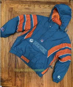 VINTAGE Starter NFL Miami Dolphins Pullover Half Zip Size M Pro Line 90s Vtg