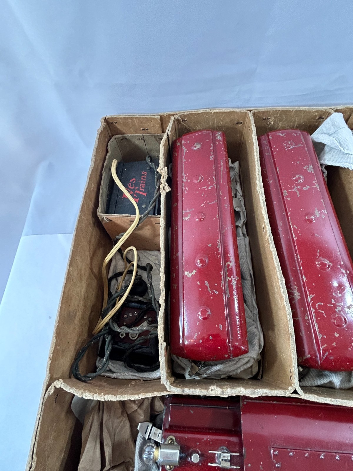 Ives 701 Train Set 3242 Loco + 184 185 186 Cars w/ Transformer Box 1922  Works