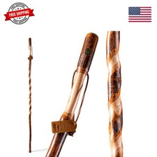 Rustic Wood Walking Stick, Twisted Hickory, Traditional Style Handle, for Men...