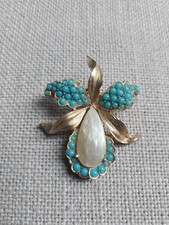 Vtg Alfred Phillipe Trifari Turquoise Glass S...