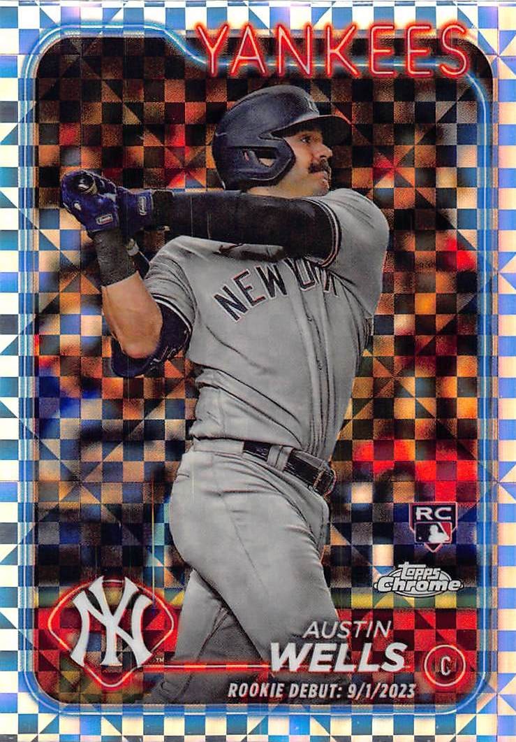 Austin Wells 2024 Topps Chrome Update USC197 New York Yankees BASEBALL Card