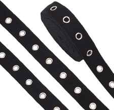 6.25 Yards Black Cotton Grommet Eyelet Tape 1 Inch Wide Sewing DIY Projects