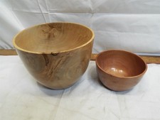 Hand Turned Carved Wooden Centerpiece Bowls Decor Signed MW Vase Sea Grape Maple