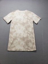 A New Day Women T Shirt Dress S Beige Tie Dye Short Sleeve Crew Neck Casual