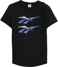Image of Reebok Mens Double Vector Logo Graphic T-Shirt, Black, Medium