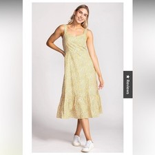 Pink Martini Olivia Dress Yellow Orange Floral Sundress New With Tag Midi Medium