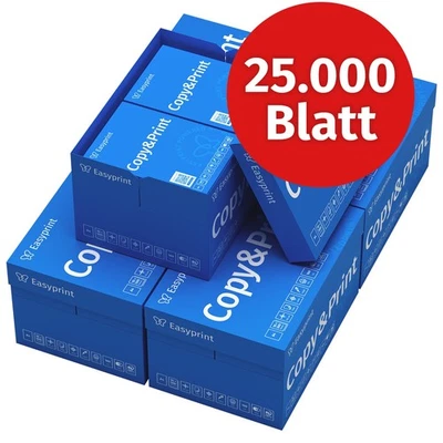 Druckerpapier Kopierpapier 25000 Blatt A4 Hochweiß PEFC-Zertifikat Easyprint