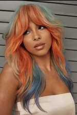 Fashion Wavy Colorful Wigs with Bangs 100 Human Hair Lace Front Wigs 4 Tones