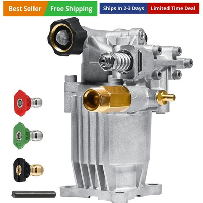 #ad #ad 3 4quot; Shaft Horizontal Pressure Washer Pump 2600 3300 PSI @ 2.5 GPM Power W... $92.60